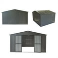 thumbnail image 6 of CoSoTower Backyard Storage Shed 11' X 12.5' with Galvanized Steel Frame & Windows, Outdoor Garden Shed Metal Utility Tool Storage Room with Lockable Door for Patio(Dark Gray), 6 of 9