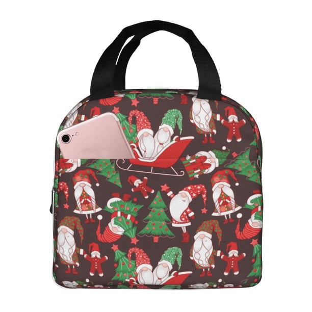 Easygdp Merry Christmas1 Bolsa Térmica Premium - Tela Oxford Impermeable, Gran Capacidad, Bolsillo Frontal, Unisex para Trabajo, Escuela, Actividades al Aire Libre y Picnics