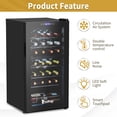 thumbnail image 3 of Dual Zone Wine and Beverage Refridgerator, 28 Bottle Wine Fridge with Independent Temperature Control & Glass Door, Freestanding Wine Cooler Chiller for Wine Champagne Beer, 3 of 12