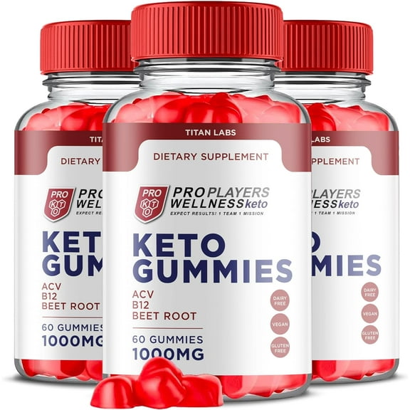 (3 Pack) Pro Players Wellness Keto ACV Gummies - Apple Cider Vinegar Supplement for Weight Loss - Energy & Focus Boosting Dietary Supplements for Weight Management & Metabolism - 180 Gummies