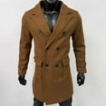 thumbnail image 7 of Zedker Winter Coats for Mens Double Breasted Trench Coat Notched Lapel Long Peacoat Classic Casual Winter Overcoat Brown XXL, 7 of 7