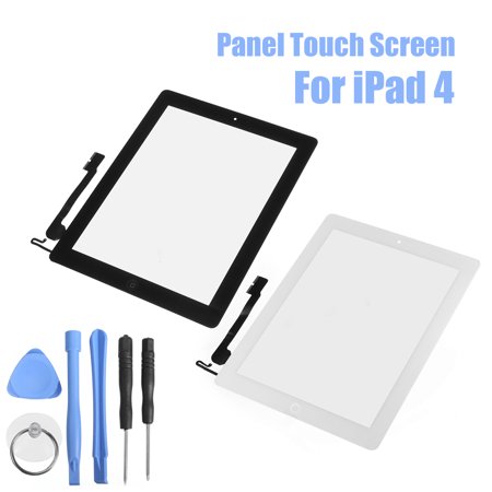 Replacement Tool Touch Screen Digitizer Front Glass for IPad 4 With Tools +Scratch-resistant glass+ (Best Ipad Screen Replacement)