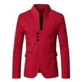 thumbnail image 4 of RYDCOT Mens Suit Jackets Fashionable Casual Stand up Collar Top Button Slim Fit Suit Sport Coats with Pockets for Wedding Prom Party Red, 4 of 4