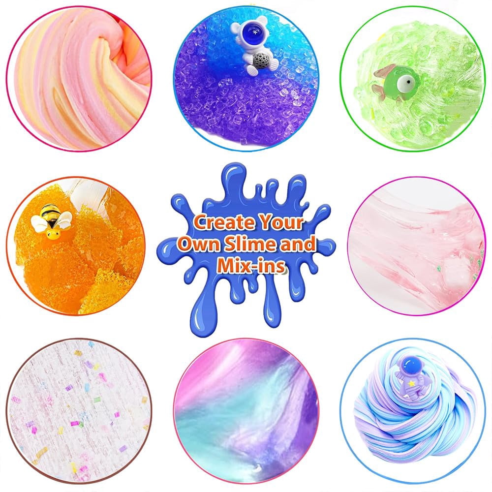 Crunchy Slime Set 12 Packed for Kids,Super Soft and Non-Sticky Stress Relief Clear Slime Kit Toy,DIY Butter Slime Party Favor for Girls & Boys Goodie Bags Stuffers Totally 19OZ/540ML