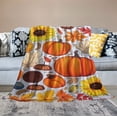 thumbnail image 2 of ARISTURING  Fall Blanket,Thanksgiving Blankets,Burnt Orange Fall Pumpkin Leaves Mushroom Blanket,Thanksgiving Fall Flannel Throw Blanket for Home Living Room Couch Bed Chair or Dorm Decor, 2 of 6