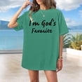 thumbnail image 3 of Ankishi Christian T-Shirts for Women I'm God's Favorite Short Sleeve Crewneck Religious Graphic Tee for Travel, 3 of 6