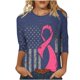 thumbnail image 2 of Fiudx Ofertas Flash Artículos En Oferta Camiseta Estampada a La Moda para Mujer, Blusa de Mangas 3/4, Tops Informales con Cuello Redondo, 2 of 5