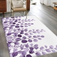 thumbnail image 3 of 3'x5' Area Rugs, Purple Eucalyptus Leaves Indoor Outdoor Area Rug for Living Room Bedroom, Watercolor Floral Leaf Plants Washable Bathroom Rugs Kitchen Floor Carpet Mats Home Decor Aesthetic, 3 of 8