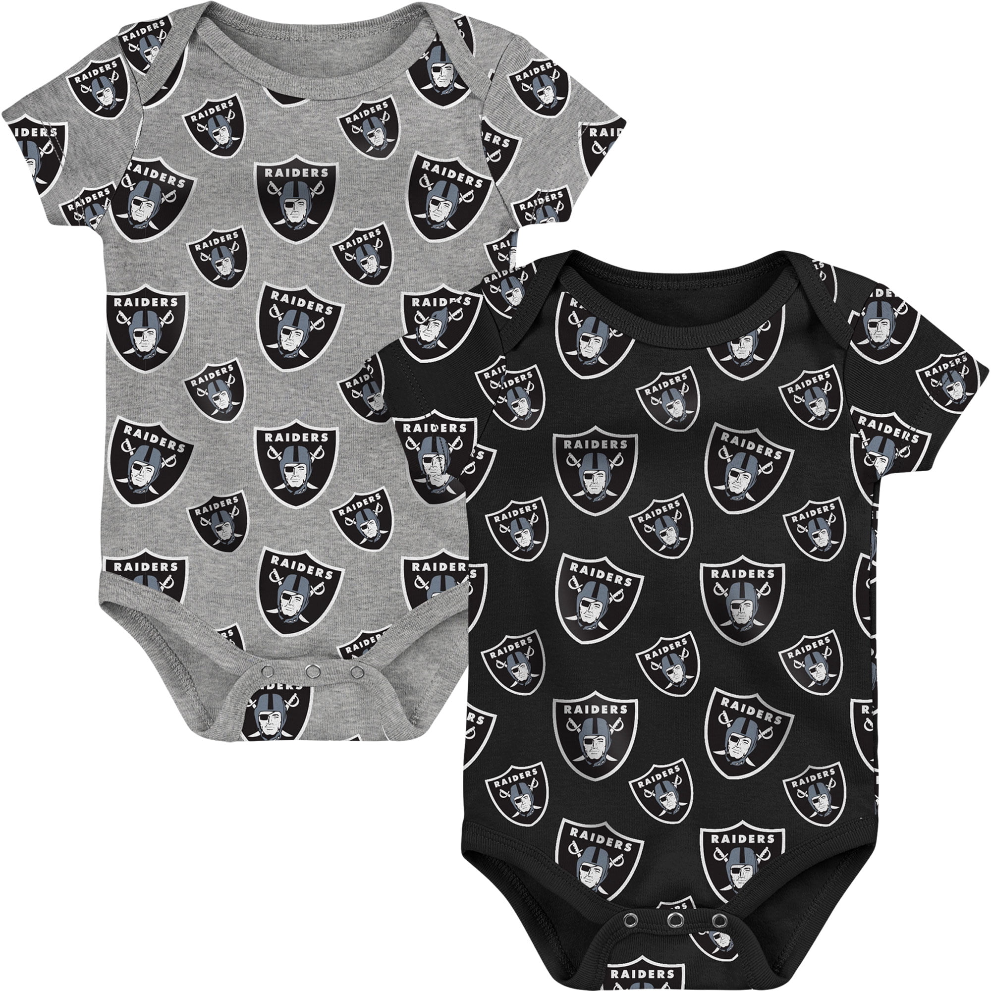 Newborn & Infant Black/Gray Las Vegas Raiders TwoPack Double Up