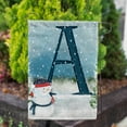 thumbnail image 2 of America Forever Winter Monogram Letter A Garden Flag Vertical Double Sided 12.5 x 18 inches American Snowman in Winter, Holiday Seasonal Flags for Outdoor Decoration, Snowfall Celebration Garden Flag, 2 of 4