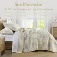 thumbnail image 7 of DUOHONG King Bedspread 120"W x 120"L - 100% Cotton Reversible Lightweight Oversized Quilt with 2 Pillow Shams, Beige/Brown/Cream White, 7 of 7