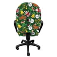 thumbnail image 3 of Christmas Office Chair Slipcover, Vivid of Joyous Holiday Celebration Jumping Dancing Cheery Cartoon for Yule, Protective Stretch Decorative Fabric Cover, Standard Size, Multicolor, by Ambesonne, 3 of 5