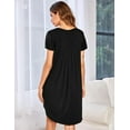 thumbnail image 5 of Avidlove Womens Nightgown Soft Sleepwear Pleated Sleepshirt Sleep Dress Short Sleeve Nightdress, 5 of 6