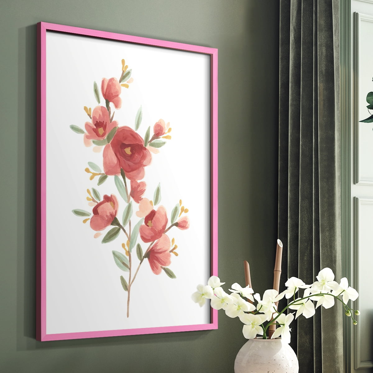 Wildflower Sprig IV Framed Print - Solid Wood in Single Picture Frame Solid Wood 2 Framed Print