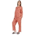 thumbnail image 3 of Inkmeso Women's Loungewear Button Down Pajamas Set Full Sleeve Nightwear Pants 2 Pc Cotton Sleepwear, 3 of 7