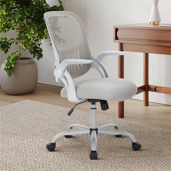 GIANNA Office Chair, Ergonomic Home Mesh Office Desk Chairs, with Adjustable Armrests, Wheels and Mid-Back Task Chair with Lumbar Support,Black