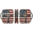 thumbnail image 2 of TSOVTHRID American Flag Cross Print Bible Case Church Bag, Bible Book Cover with Zipper Closure, Lightweight Carrying Book Case with Portable Handle, Christian Gift, 2 of 7