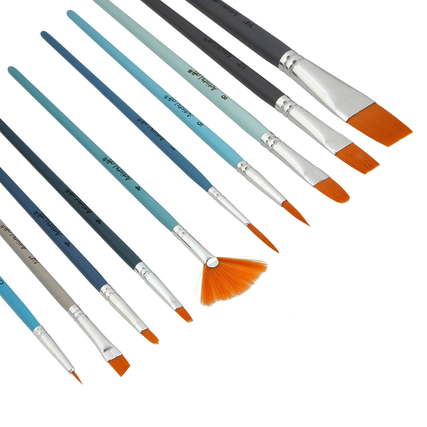 Artist's Loft Paint Brush Set, Soft Taklon Bristles, Assorted Shapes, 100-Piece
