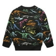 thumbnail image 2 of Boys Sweatshirts Fall Cotton Fleece Clothes Black Dinosaur Crewneck Pullover 3T (202), 2 of 5