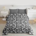 thumbnail image 2 of Homewish Cute Cartoon Fish Queen Comforter Set,Fishing And Hunting Bedding Sets,Gray White Bedding Comforter Set For Boys Kids,Ultra Soft Home Decor Reversible,3pcs, 2 of 8