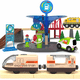thumbnail image 2 of Tren de Madera Motorizado, Tren de Control Remoto con Conexión Magnética, Trenes Locomotoras Que Funcionan con Baterías para Niños Pequeños, Compatible con Thomas, Brio, Chuggington (Marrón), 2 of 7