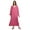 Pink, variant on Moomaya Button Down Maxi Nightdress Long Sleeve Solid WoMen's Cotton Nightwear