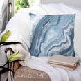 thumbnail image 4 of Blue Marble Throw Pillow Covers, Soft Pillowcases with Invisible Zipper, Abstract Ink Painting Art Modern Decorative Square Pillow Cushion Covers for Living Room Couch Sofa Bed 20x20 Inches, 4 of 8