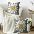 thumbnail image 3 of Grey Yellow White Daisy Pillow Covers 18X18 Set of 2, Spring Summer Flower Print Decorative Throw Pillow Covers Outdoor Farmhouse Floral Seasonal Cushion Cases Couch Sofa Bed Decor, 3 of 5