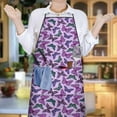 thumbnail image 6 of Purple Butterfly Pattern Apron-Garden Aprons for Women with Pockets-Cotton Linen Waterproof Kitchen Cooking Gardening Aprons Adjustable for Kitchen,Cooking,BBQ and Salon 33x27 Inch, 6 of 7