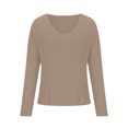 thumbnail image 6 of Babysbule Plus Size Womens Sweaters Women's Fall Fashion Temperament Candy Color V-neck Pullover Sweater Women's Fashion, 6 of 6