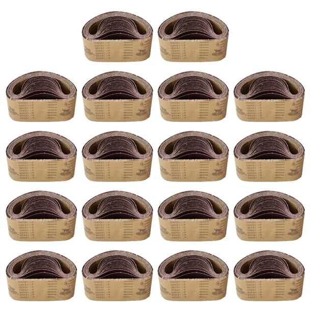 Bandas de lijado de 533x75 mm, juego de 2 bandas con granos 40/60/80/120/150/240/320/400/600 para lijadoras de banda, para rectificado, limado, afilado y desincrustación (18 piezas).