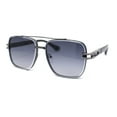 thumbnail image 2 of Rimless Luxury Bevel Lens Mens Rectangle Officer Cop Sunglasses Gunmetal - Smoke, 2 of 4
