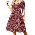 thumbnail image 2 of Tallahassee-vestido Damasco de manga corta vestido de fiesta de lujo para mujer vestidos de mujer para mujer, 2 of 8
