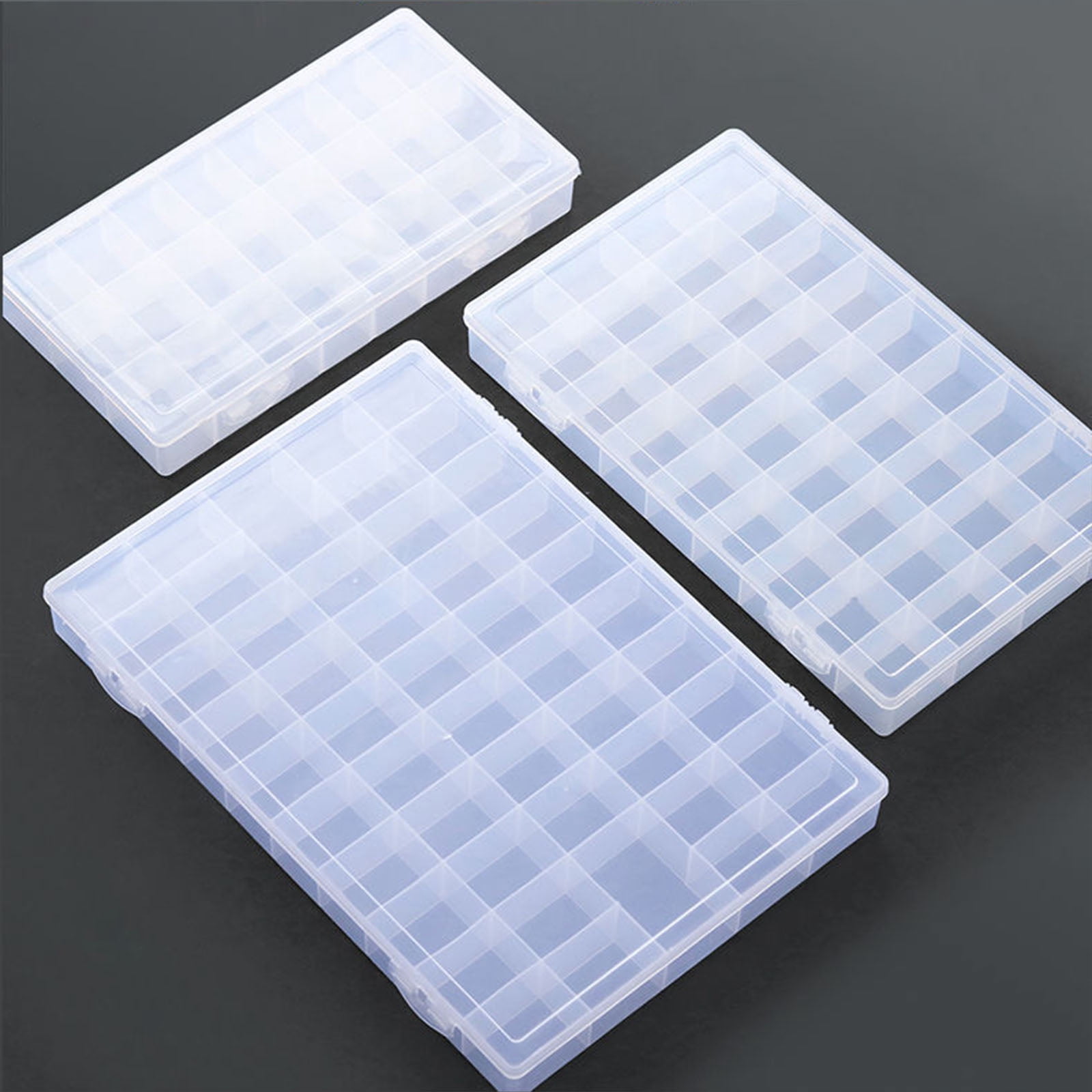 24 36 48 Grids Paint Organiser Case Jewelry Storage Box Clear Plastic Storage Case for Jewelry Beads Painting Craft