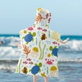 thumbnail image 6 of Clearance!Kids Hooded Beach Bath Towel, Surf Poncho Toddlers Soft Thick Large Absorbent Cotton Wrap for Boy Girl, Shower/Beach/Pool 25.6*29.5In, marine animals and plants Pattern, 6 of 8