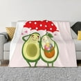 thumbnail image 1 of Balery Avocado Lovers Wearing Umbrella Manta de Franela con Dibujo, Lujo Ultra Suave y Cálido, Antipelusa y Resistente a las Arrugas para Cama, Sofá, Camping -50"x40", 1 of 6
