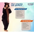 thumbnail image 2 of FUNZIEZ! High Pile Fleece Bear Adult Unisex Novelty Union Suit Costume for Halloween - Black Bear, Large, 2 of 2