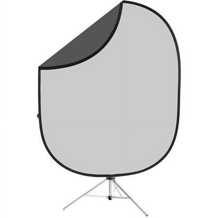 UPC: 0731409054614 | 6×7  Reversible Collapsible Backdrop with 8  Aluminum Stand  Dark/Light Gray