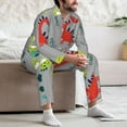 thumbnail image 5 of Salouo Cute Dinosaur Print Button-Front Long Sleeve Pajama Set for Men, Soft 2Pjs Men's Long Sleeve Sleepwear -Small, 5 of 7