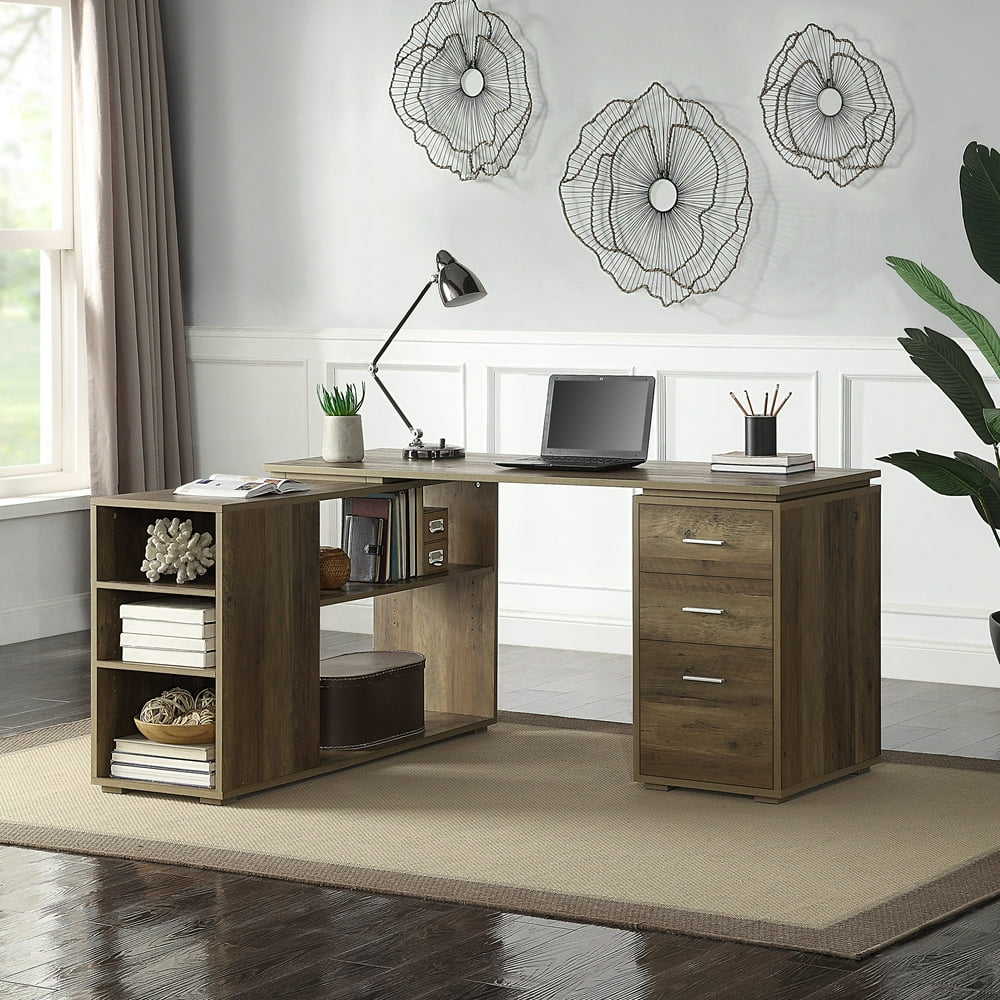 BELLEZE Trition L Shaped Computer Desk Home Office Corner Desk With