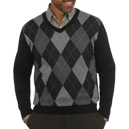 ONLINE - Men's Jacquard V-neck Sweater - Walmart.com