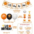 thumbnail image 4 of Funmemoir Basketball Half Birthday Decor Basketball Theme 1/2 Way To One Banner 1/2 Cake Topper Sport Themed Cupcake Toppers with Latex Balloons for Boy Half Time 6 Months Birthday Party Supplies, 4 of 5