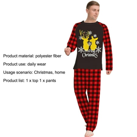 

DoubleYi Christmas Pajamas 1 Set Create Atmosphere Long Sleeves Fashion Mom Dad Kids Family Merry Christmas Matching Sets