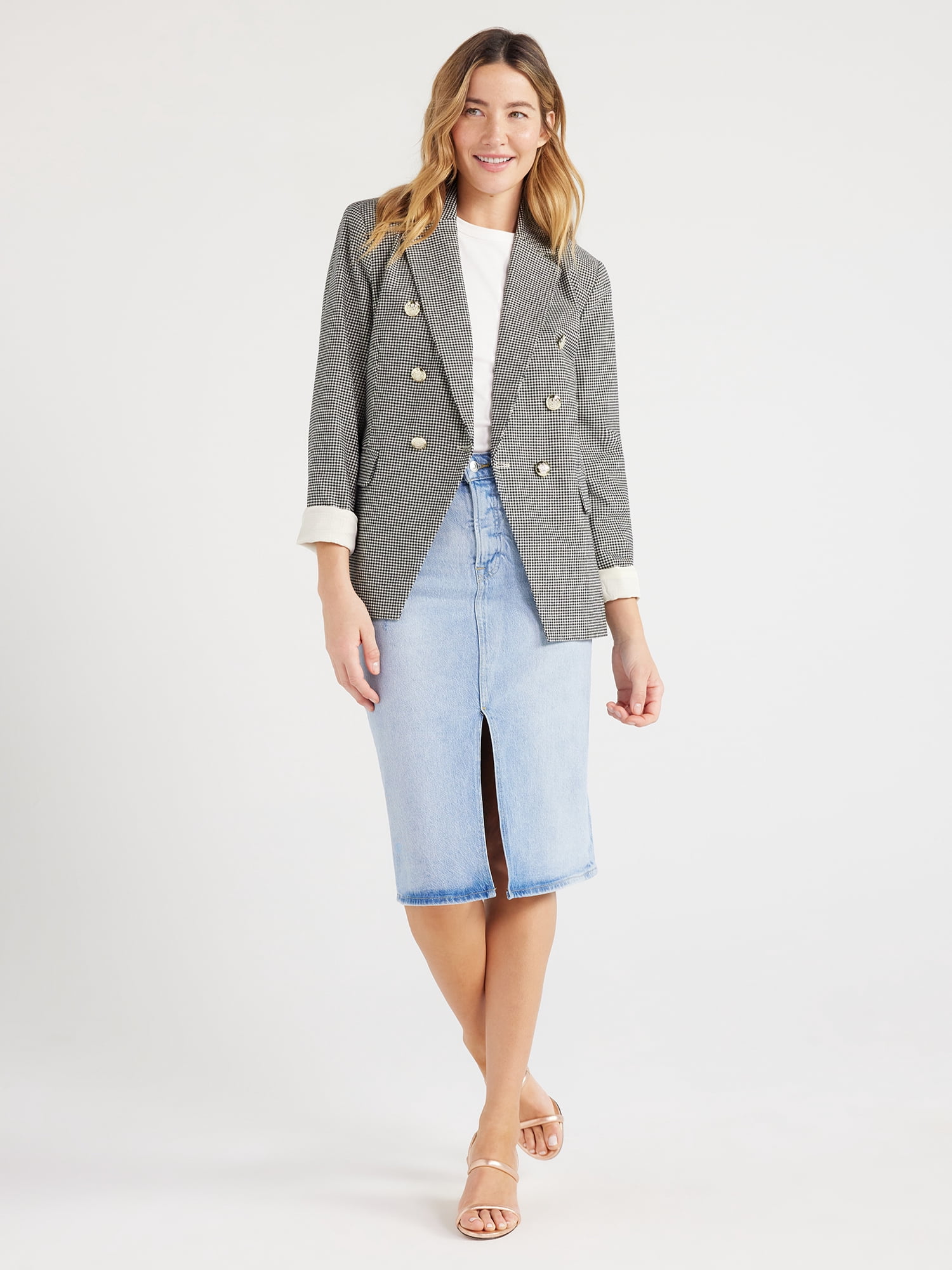 Free Assembly Women’s Double Breasted Blazer, Sizes XS-XXXL