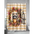 thumbnail image 5 of Fsddascl Orange Maple Leaves Shower Curtain Set - Extra Long 72" x 96" Washable Bathtub Curtain with 12 Hooks, Fall Raccoon Pumpkins Farmhouse Plaid Waterproof Fabric Shower Curtains for Bathroom, 5 of 6