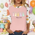 thumbnail image 2 of DHFJKG Happy Easter T Shirts For Women Bunny Print Graphic Tee 3/4 Sleeve Casual Round Neck Loose Fit Top For Holiday Celebration Stylish Tops, 2 of 5