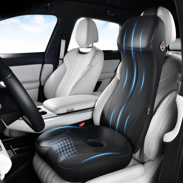 Almohadilla para asiento de auto Coverado con soporte lumbar de espuma viscoelástica