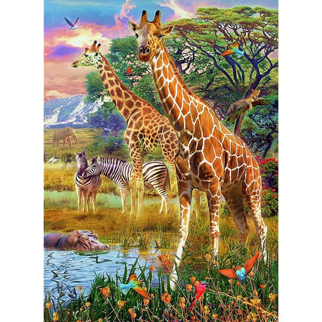 Pintura de diamante (DE4937) Cuadrado DIY Jirafa Vida Bordado Decoración (lg426) 50x70cm Hugtrwg Para estrenar