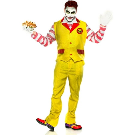 Mens Evil Fast Food Clown Costume