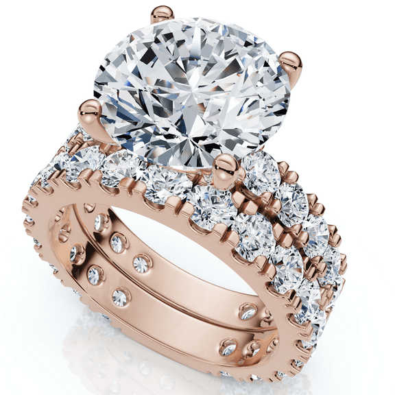 Pompeii Certified 4-7Ct Diamond Engagement Matching Wedding Ring Set 14k Gold Lab Grown